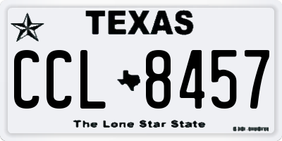TX license plate CCL8457