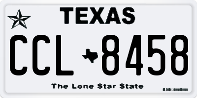 TX license plate CCL8458