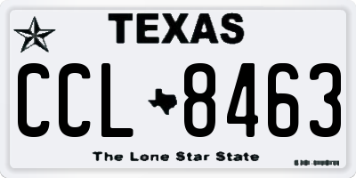 TX license plate CCL8463