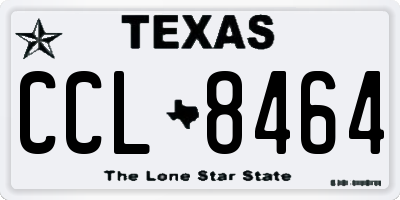 TX license plate CCL8464