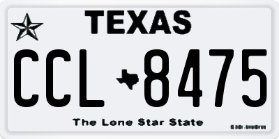 TX license plate CCL8475