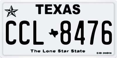 TX license plate CCL8476