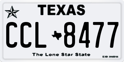 TX license plate CCL8477