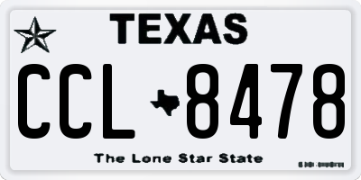 TX license plate CCL8478
