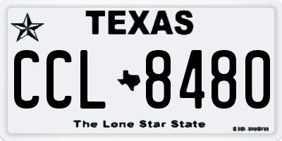 TX license plate CCL8480