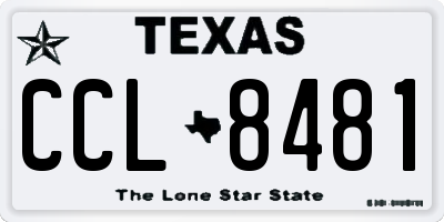 TX license plate CCL8481
