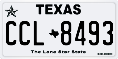 TX license plate CCL8493