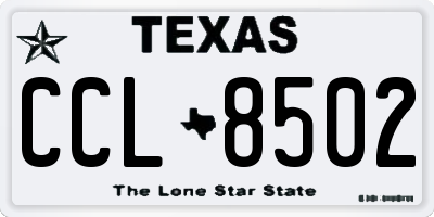 TX license plate CCL8502
