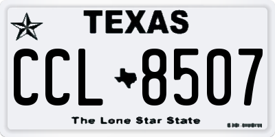 TX license plate CCL8507