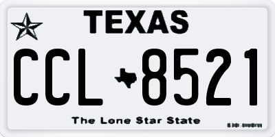 TX license plate CCL8521