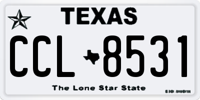 TX license plate CCL8531
