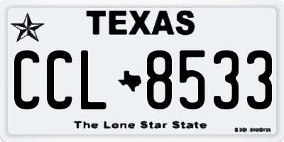 TX license plate CCL8533