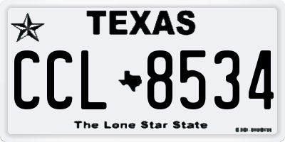 TX license plate CCL8534