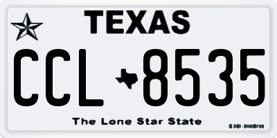 TX license plate CCL8535