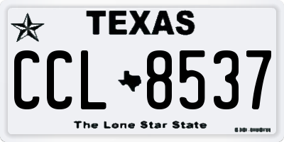 TX license plate CCL8537