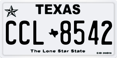 TX license plate CCL8542