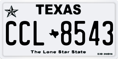 TX license plate CCL8543