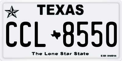 TX license plate CCL8550