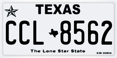 TX license plate CCL8562