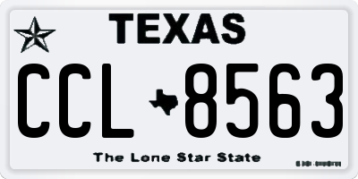 TX license plate CCL8563