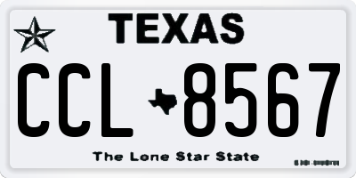 TX license plate CCL8567
