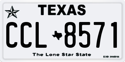 TX license plate CCL8571