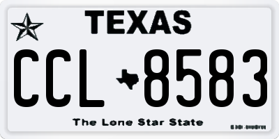 TX license plate CCL8583