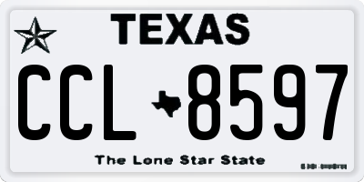TX license plate CCL8597
