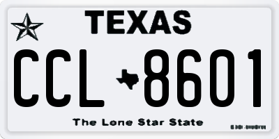 TX license plate CCL8601