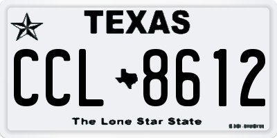 TX license plate CCL8612