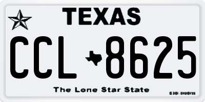 TX license plate CCL8625