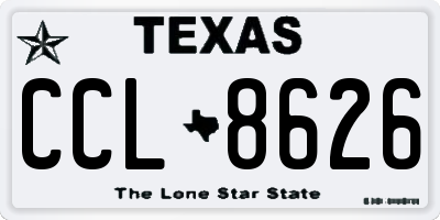 TX license plate CCL8626