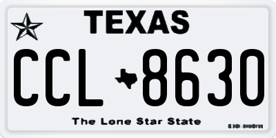 TX license plate CCL8630