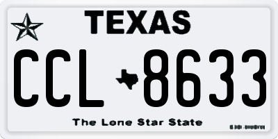 TX license plate CCL8633