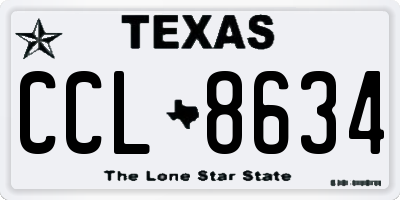 TX license plate CCL8634