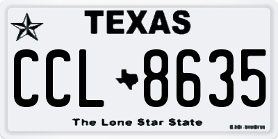 TX license plate CCL8635