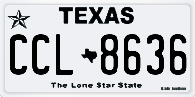 TX license plate CCL8636