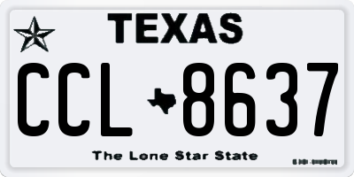 TX license plate CCL8637