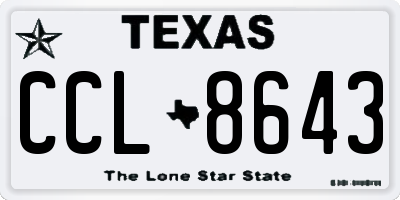 TX license plate CCL8643
