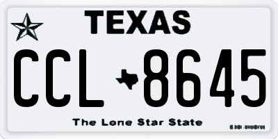 TX license plate CCL8645