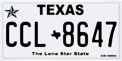 TX license plate CCL8647