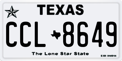 TX license plate CCL8649