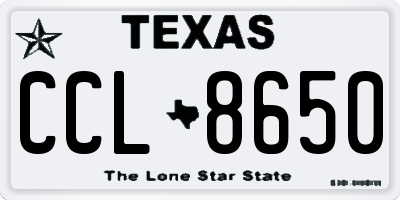 TX license plate CCL8650