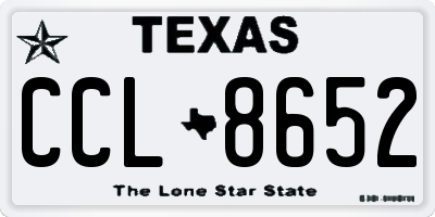 TX license plate CCL8652