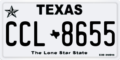 TX license plate CCL8655