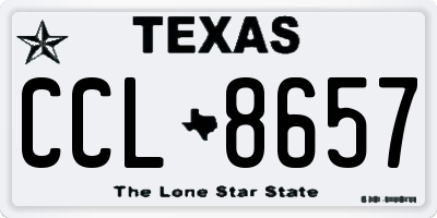 TX license plate CCL8657