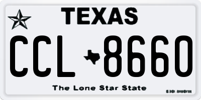 TX license plate CCL8660