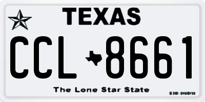 TX license plate CCL8661