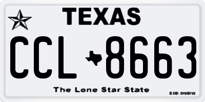 TX license plate CCL8663