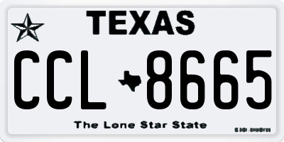 TX license plate CCL8665